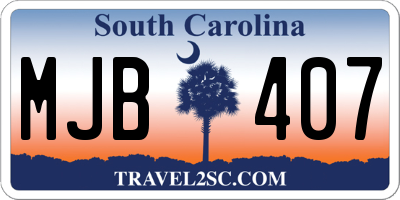 SC license plate MJB407