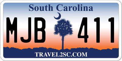 SC license plate MJB411
