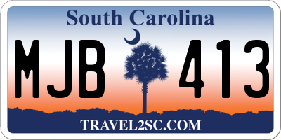 SC license plate MJB413