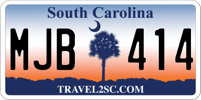 SC license plate MJB414