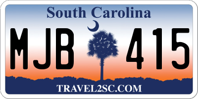 SC license plate MJB415
