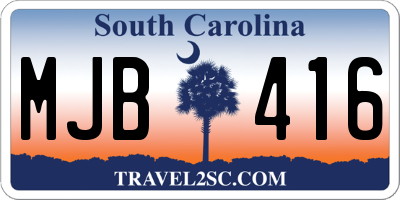 SC license plate MJB416