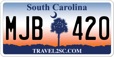 SC license plate MJB420