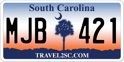 SC license plate MJB421