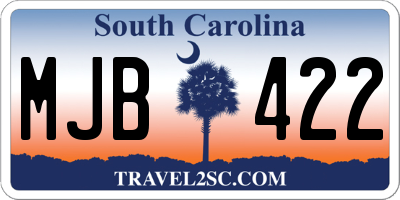 SC license plate MJB422