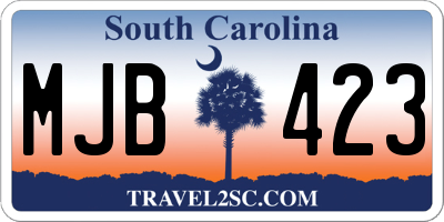 SC license plate MJB423