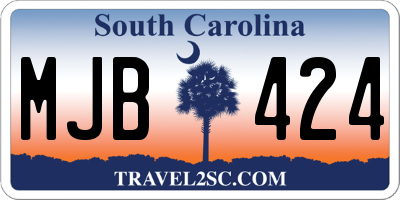 SC license plate MJB424