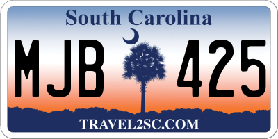 SC license plate MJB425