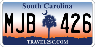 SC license plate MJB426