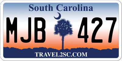 SC license plate MJB427
