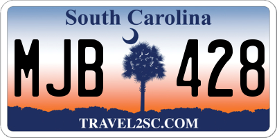SC license plate MJB428