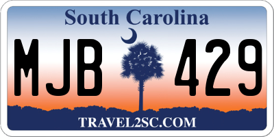 SC license plate MJB429