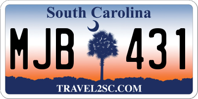 SC license plate MJB431