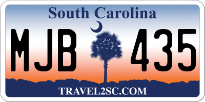 SC license plate MJB435