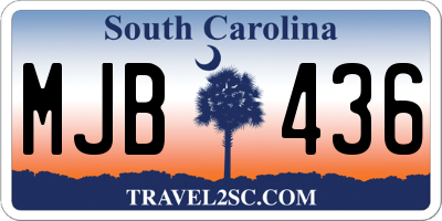SC license plate MJB436