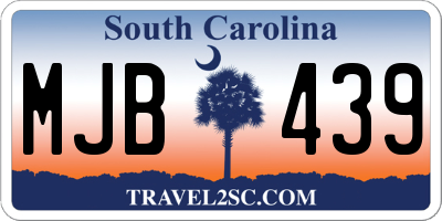 SC license plate MJB439