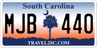 SC license plate MJB440