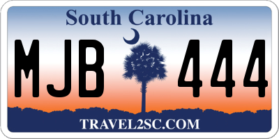 SC license plate MJB444