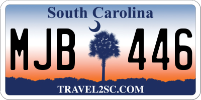 SC license plate MJB446