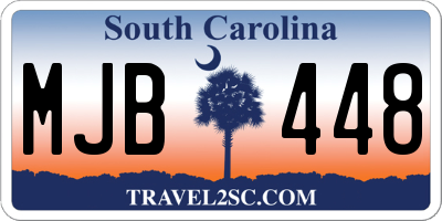 SC license plate MJB448