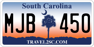 SC license plate MJB450