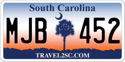 SC license plate MJB452
