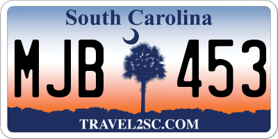 SC license plate MJB453