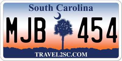 SC license plate MJB454