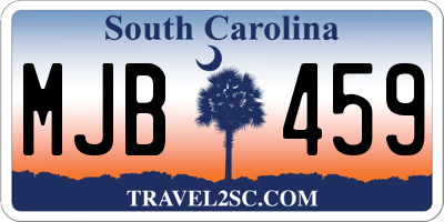 SC license plate MJB459