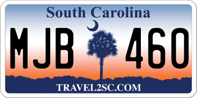 SC license plate MJB460