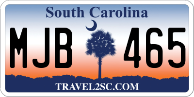 SC license plate MJB465