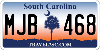 SC license plate MJB468
