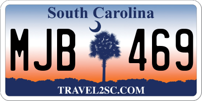 SC license plate MJB469