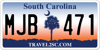 SC license plate MJB471