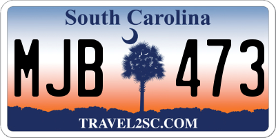 SC license plate MJB473