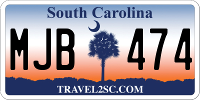 SC license plate MJB474