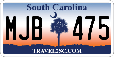 SC license plate MJB475