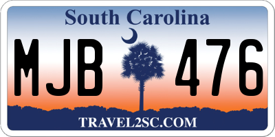 SC license plate MJB476