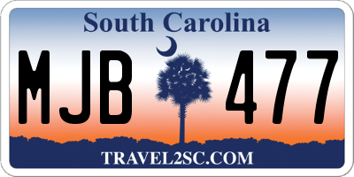 SC license plate MJB477