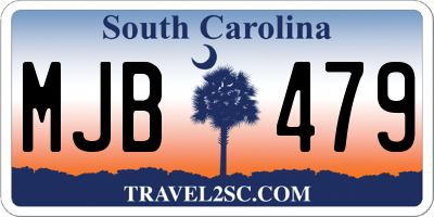 SC license plate MJB479