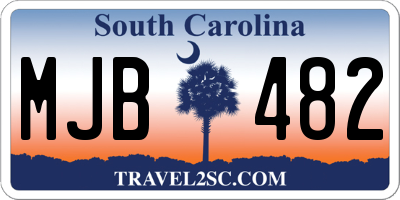 SC license plate MJB482