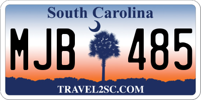 SC license plate MJB485