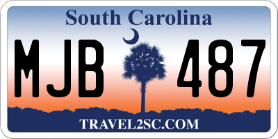 SC license plate MJB487