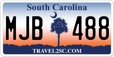 SC license plate MJB488