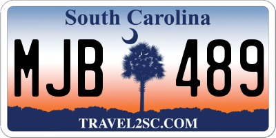 SC license plate MJB489