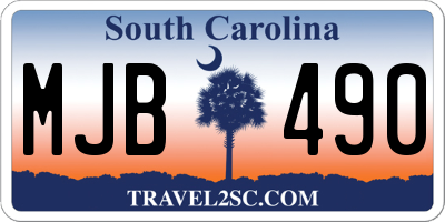 SC license plate MJB490