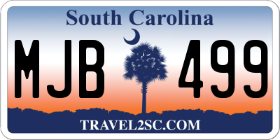 SC license plate MJB499