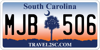SC license plate MJB506