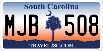 SC license plate MJB508