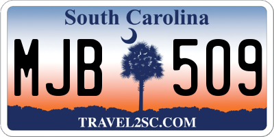 SC license plate MJB509